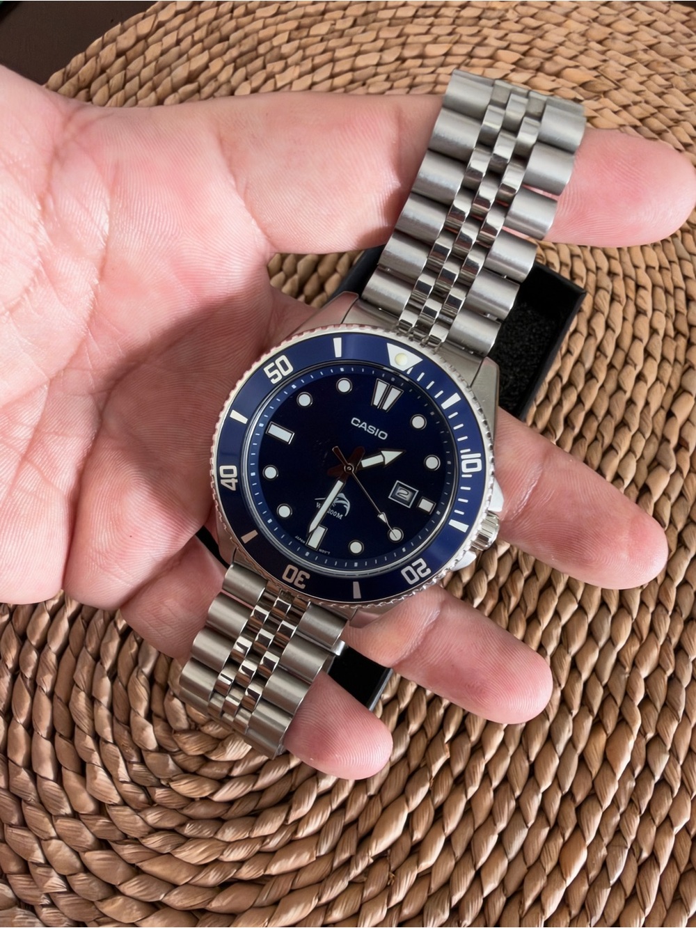 Casio Blue Dial Stainless Steel Men's Dive Watch